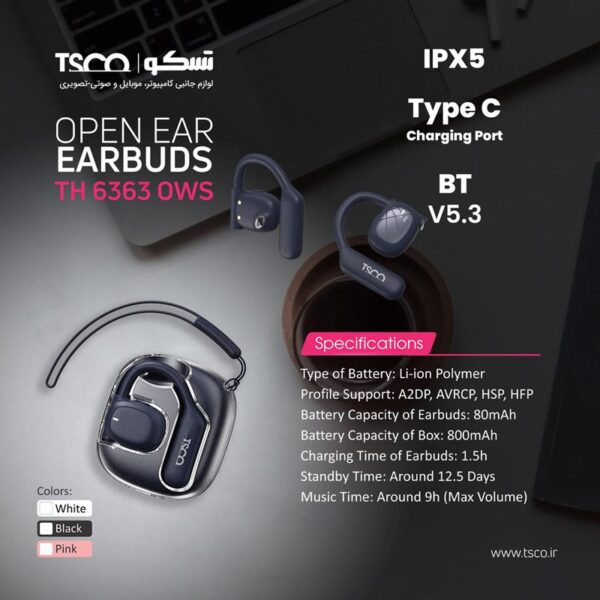 هندزفری بلوتوثی تسکو TH6363 OWS - Image 7